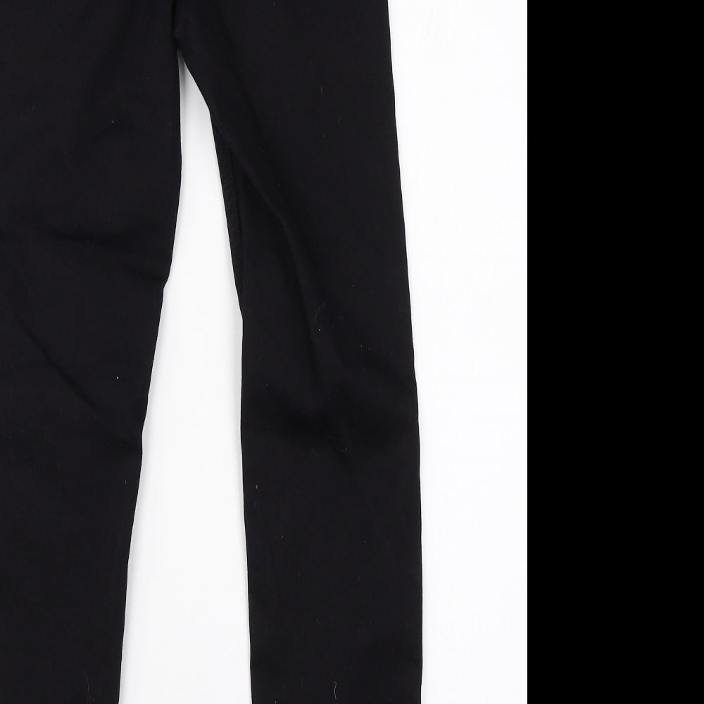 Brand and care label for New Look women’s black cotton jegging jeans, size UK 4, 24-inch leg regular