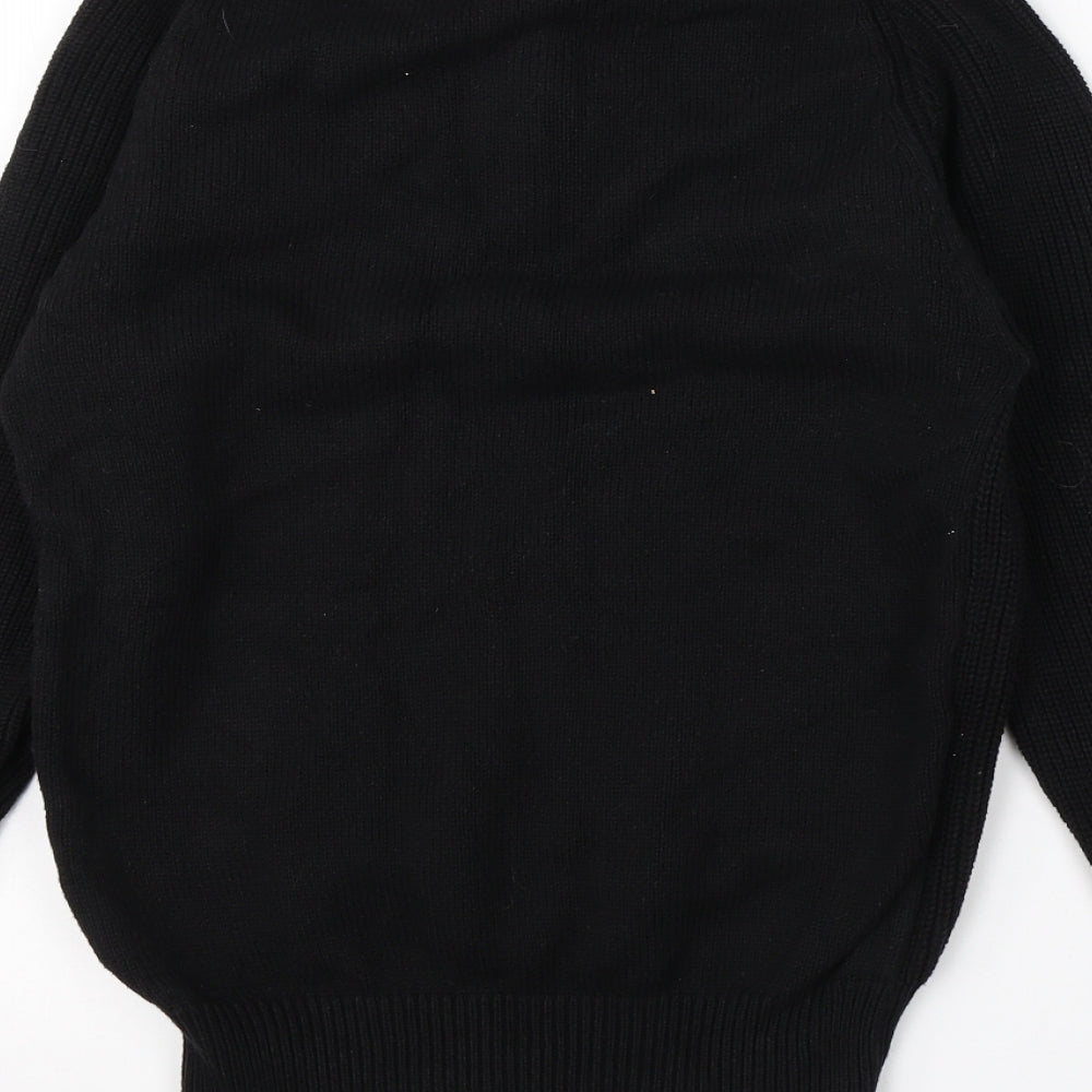 NEXT Mens Black High Neck Cotton Full Zip Jumper Size S