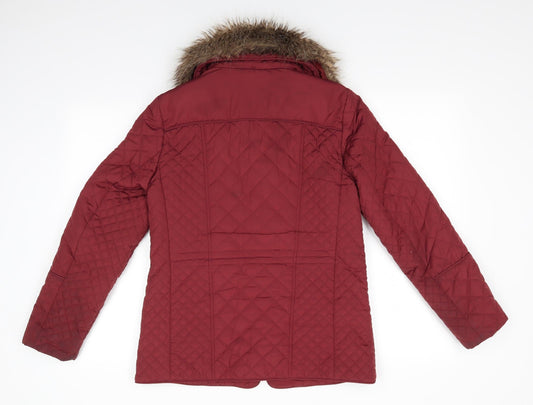 Womens UK Size 10 Marks and Spencer Brown Quilted Coat