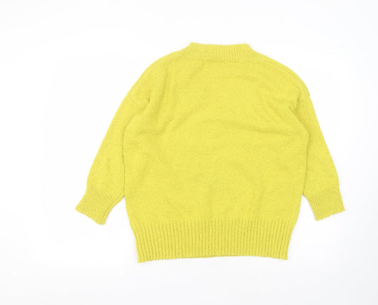TU Womens Yellow Round Neck Polyester Pullover Jumper Size 8
