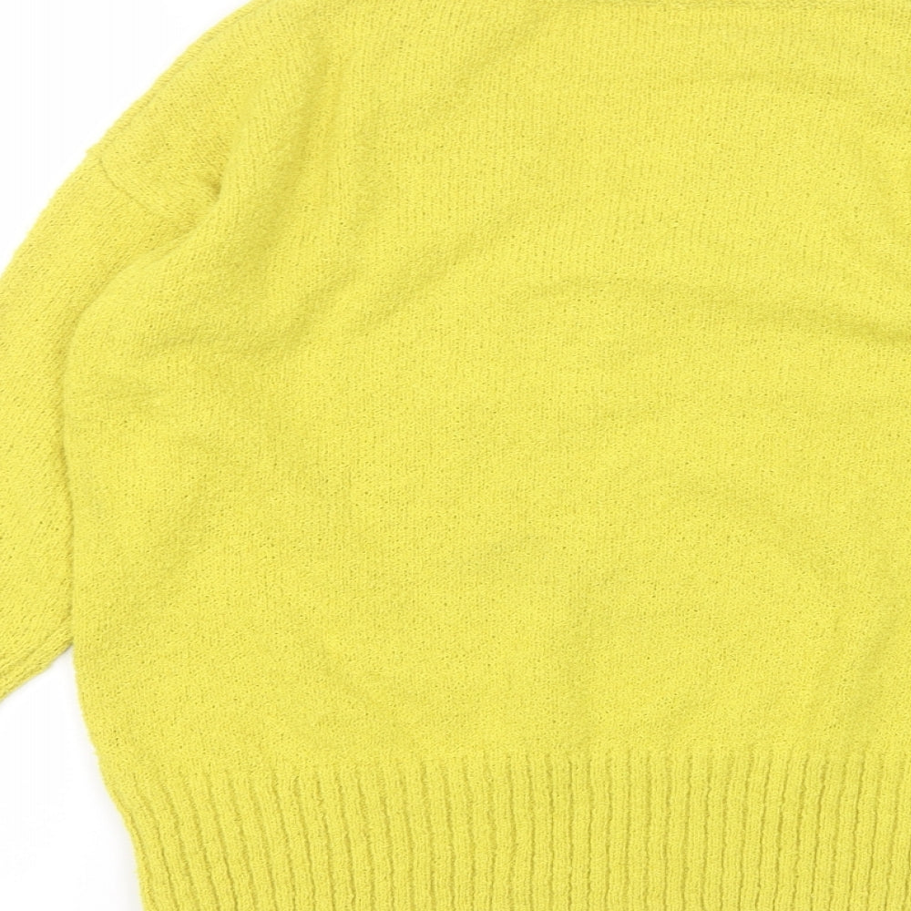 TU Womens Yellow Round Neck Polyester Pullover Jumper Size 8