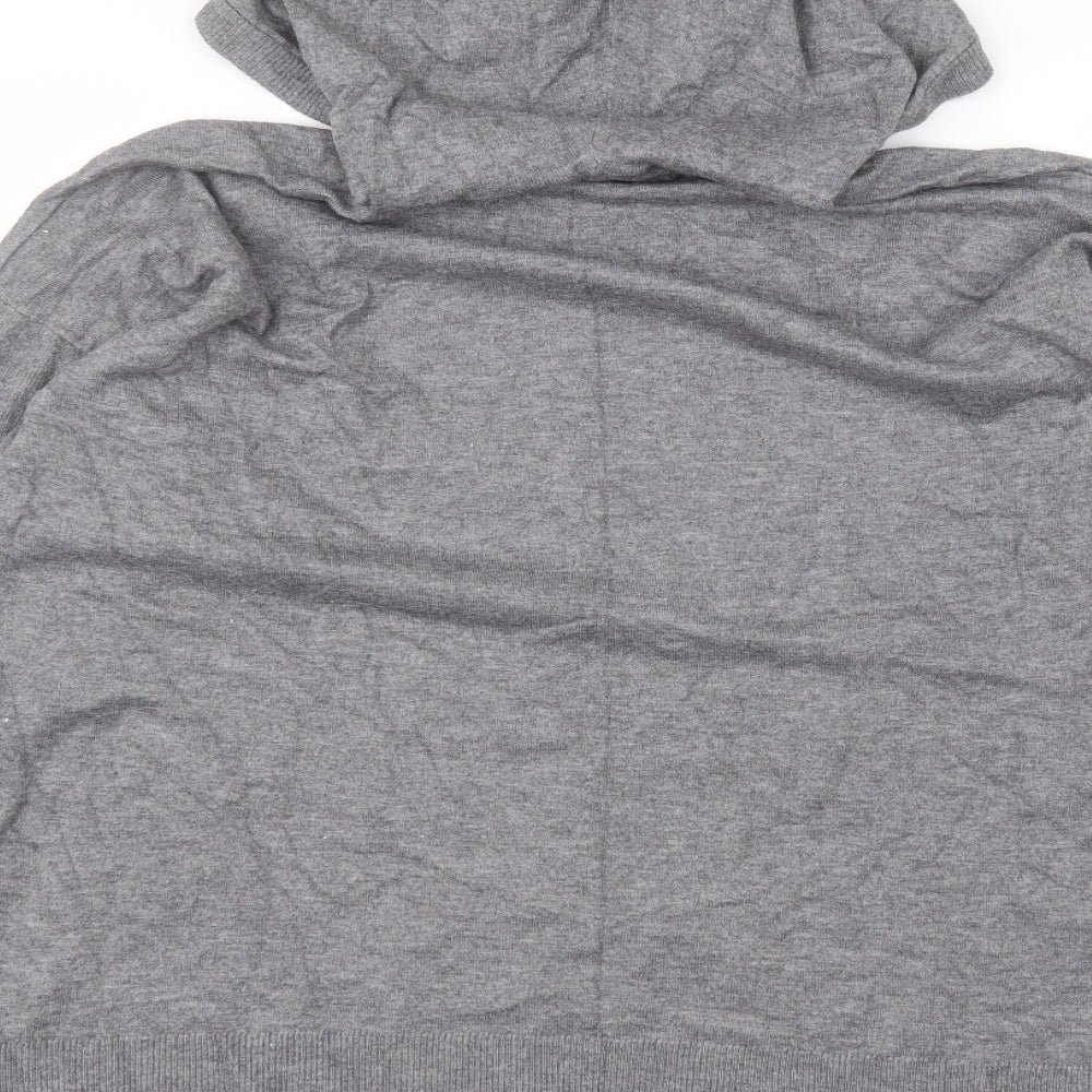 Brand and care label for Amara Reya women’s grey viscose pullover hoodie, size M