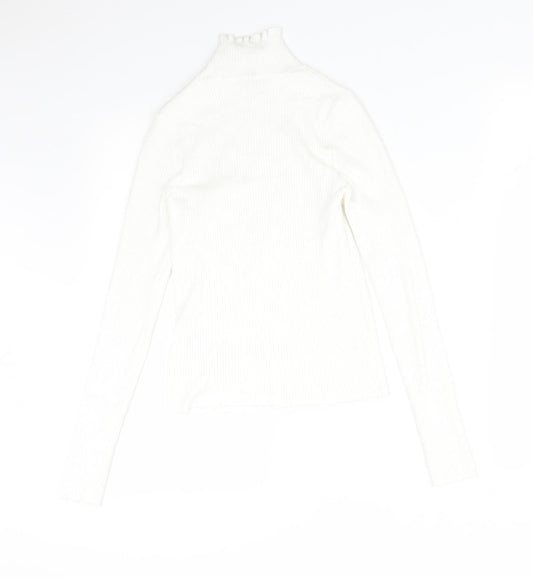 Womens UK Size M Stradivarius White Basic T-Shirt