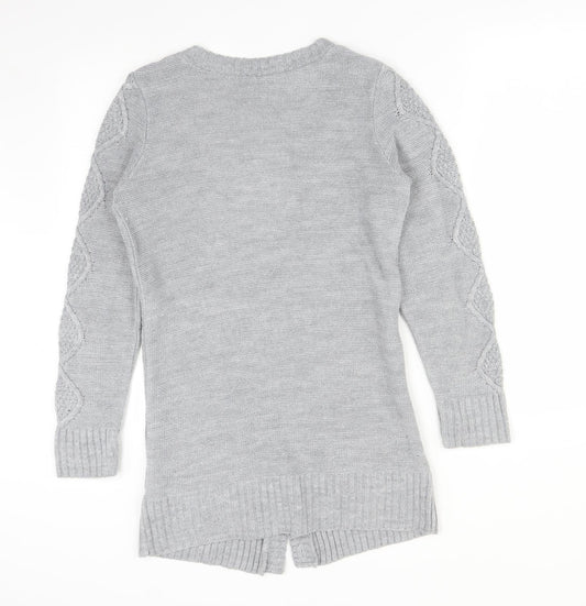 Womens UK Size 8 Dorothy Perkins Grey Cardigan Jumper