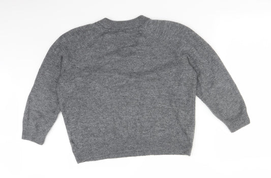 H&M Womens Grey Acrylic Pullover Sweatshirt Size M