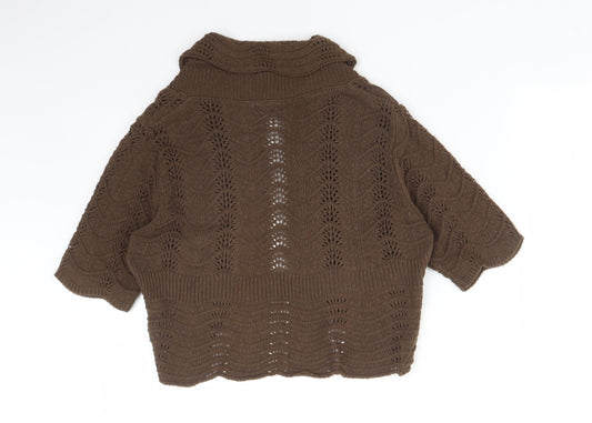 Womens UK Size S M&Co Brown Pullover Jumper