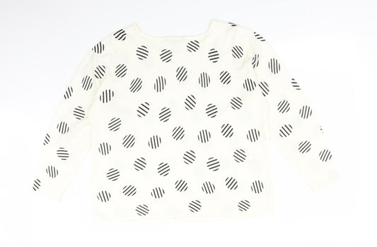 BONMARCHE Womens Multicoloured Polka Dot Acrylic Basic T-Shirt Size 18 Round Neck