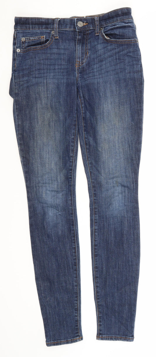 Additional front view of Gap women’s blue cotton skinny jeans, size UK 26, in, 30-inch leg regular