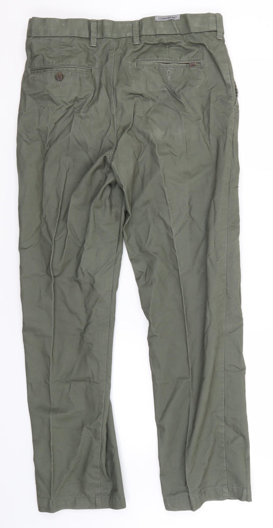 Womens UK Size 32 in Marks and Spencer Regular Fit Green Trousers