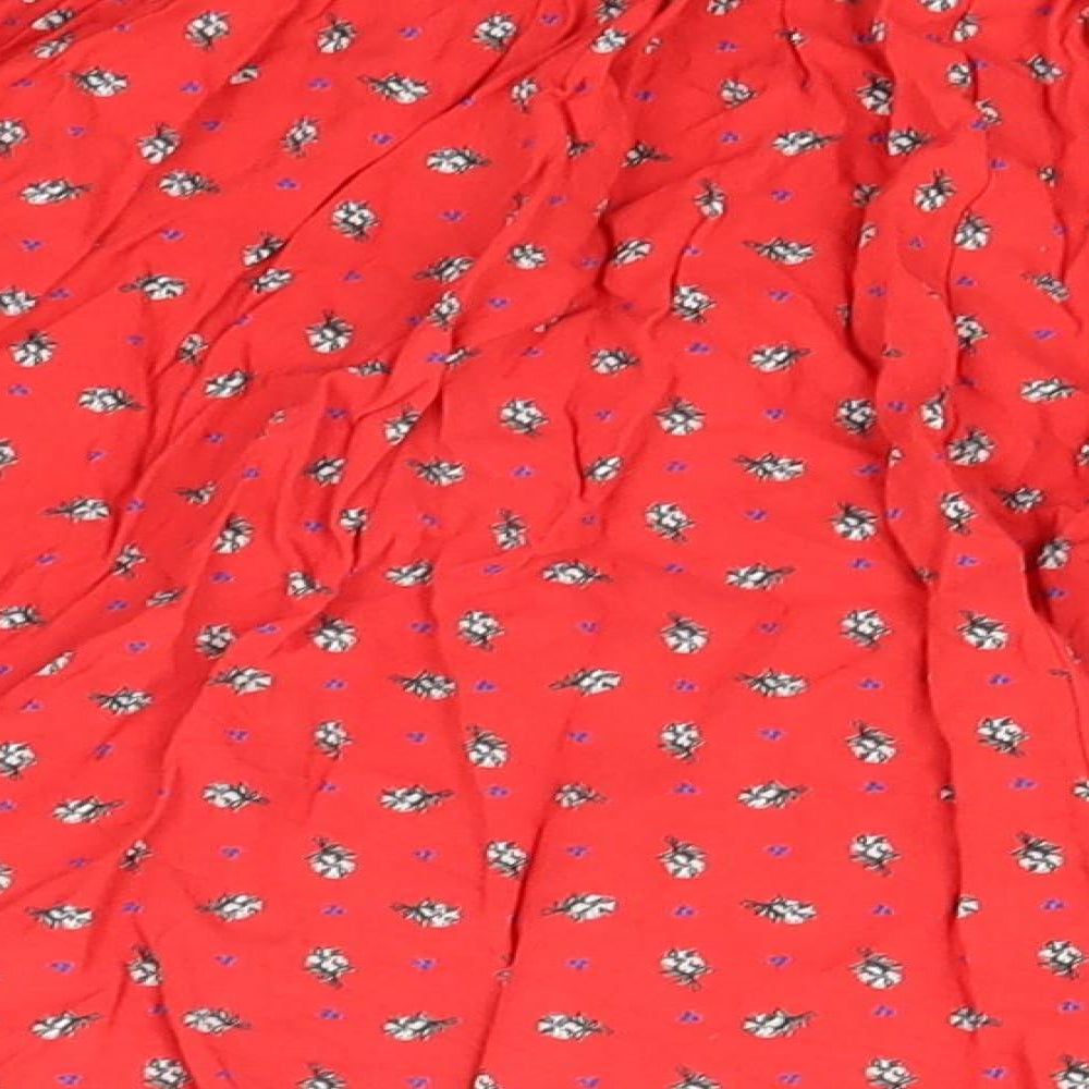 Debenhams Womens Red Floral Viscose A-Line Skirt Size 6