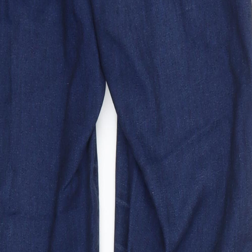 Brand and care label for Denim & Co. women’s blue cotton jegging jeans, size UK 8, 30-inch leg regular