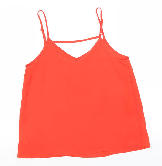 Primark Womens Red Polyester Basic Tank Size 10 Off the Shoulder