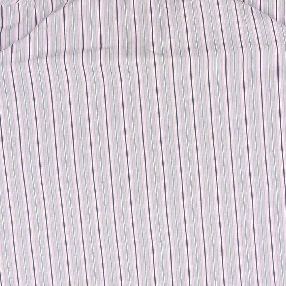 Autograph Mens Blue Striped Cotton Button-Up Size XL Collared
