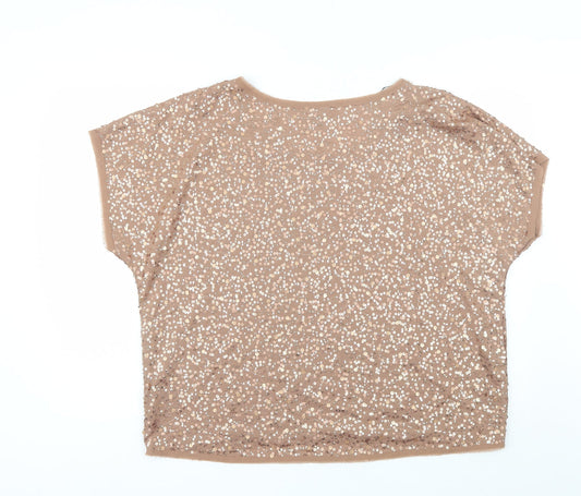 Womens UK Size L H&M Brown Basic Blouse