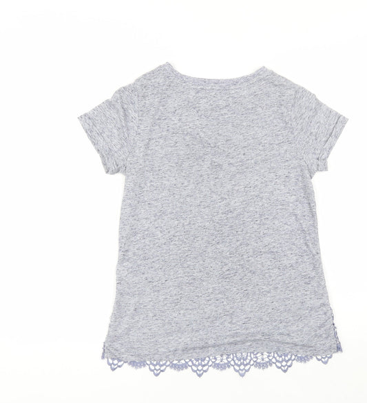 NEXT Womens Blue Polyester Basic T-Shirt Size 6 Round Neck