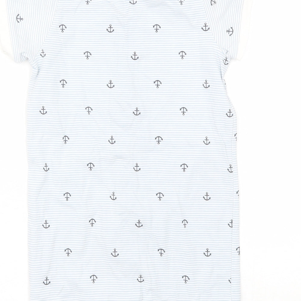 H&M Baby Blue Striped Cotton Babygrow One-Piece Size 18-24 Months - Anchor