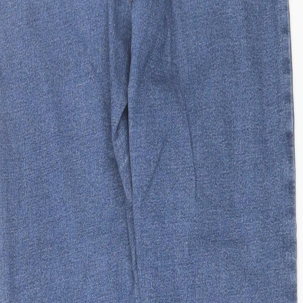Brand and care label for Denim Co women’s blue cotton skinny jeans, size UK 10, 27-inch leg regular