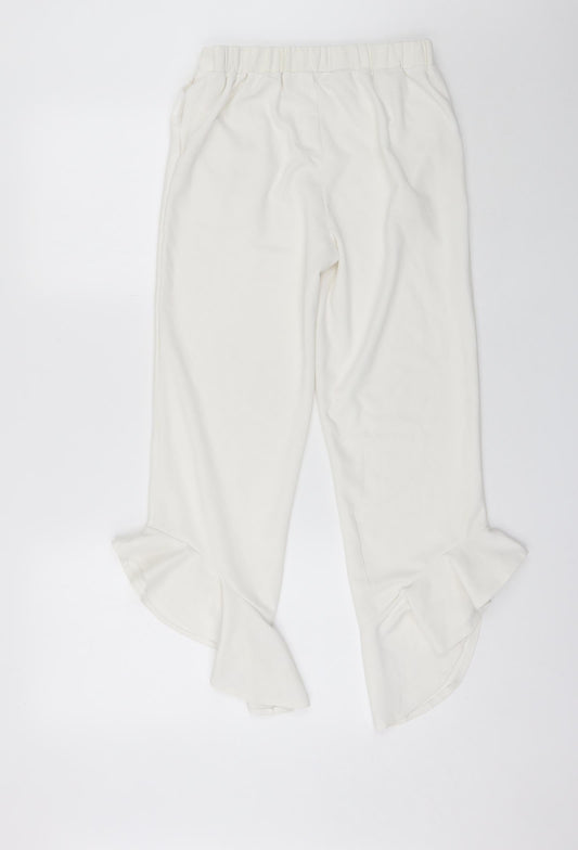 Womens UK Size M Cherry Koko Regular Fit Bloomer White Trousers