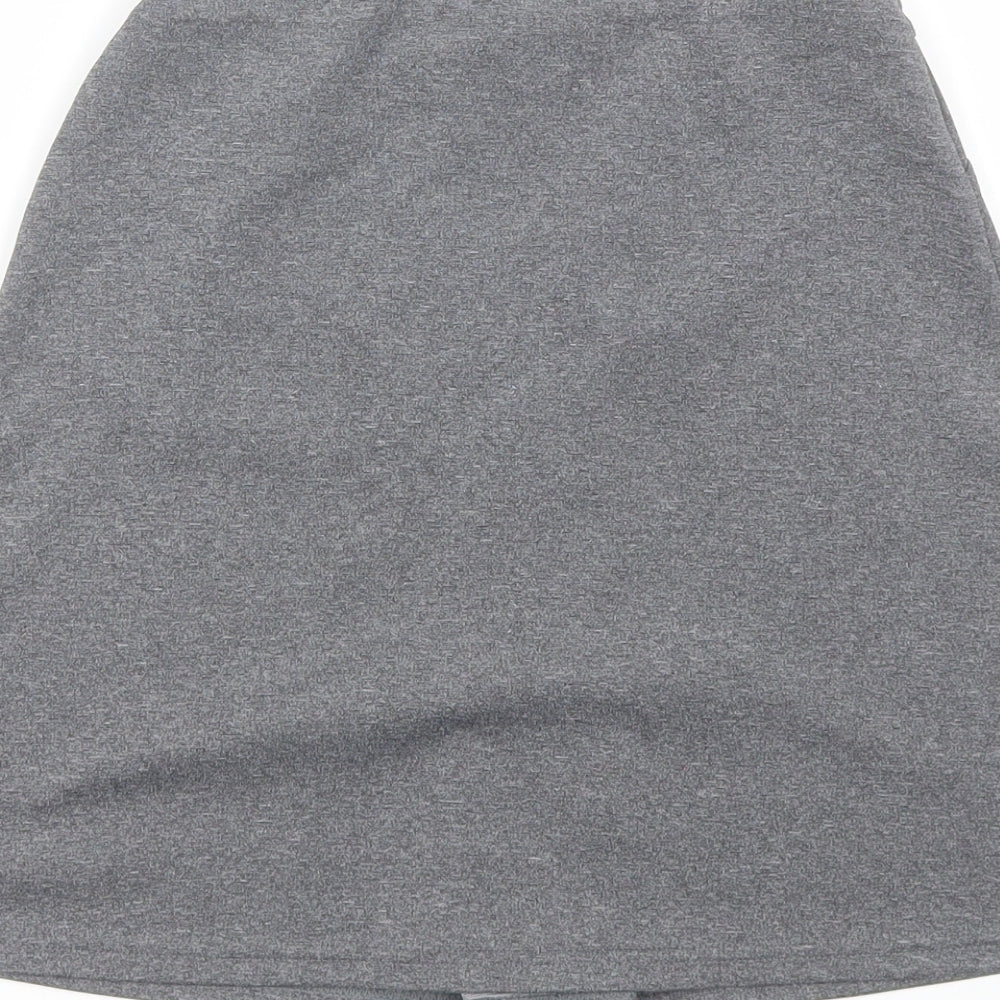 Adams Girls Grey Polyester Pleated Skirt Size 9 Years Regular