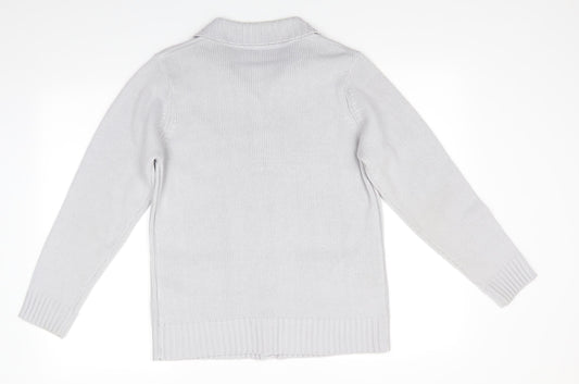 Womens UK Size 10 Preworn Grey Cardigan Jumper