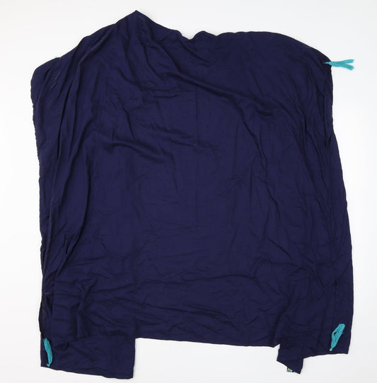 Evans Womens Blue Round Neck Viscose Shrug Jumper Size 20