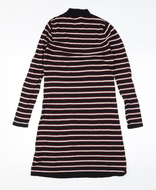 ESMARA Womens Red Striped Cotton T-Shirt Dress Size 8 Halter