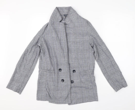 Primark Womens Blue Check Jacket Blazer Size 12