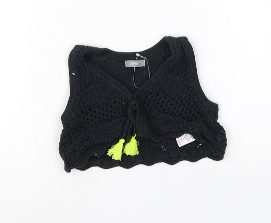 NEXT Girls Black Cotton Shrug Jumper Size 9-12 Months