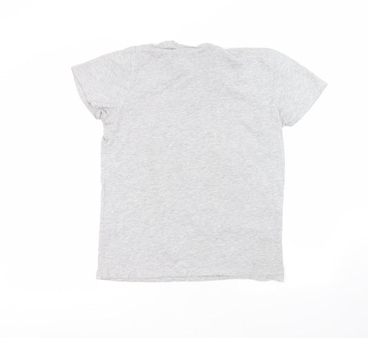 Cedar Wood State Womens Grey Cotton Basic T-Shirt Size M Round Neck