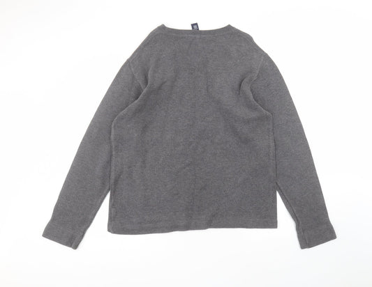 Gap Mens Black V-Neck Cotton Pullover Jumper Size L