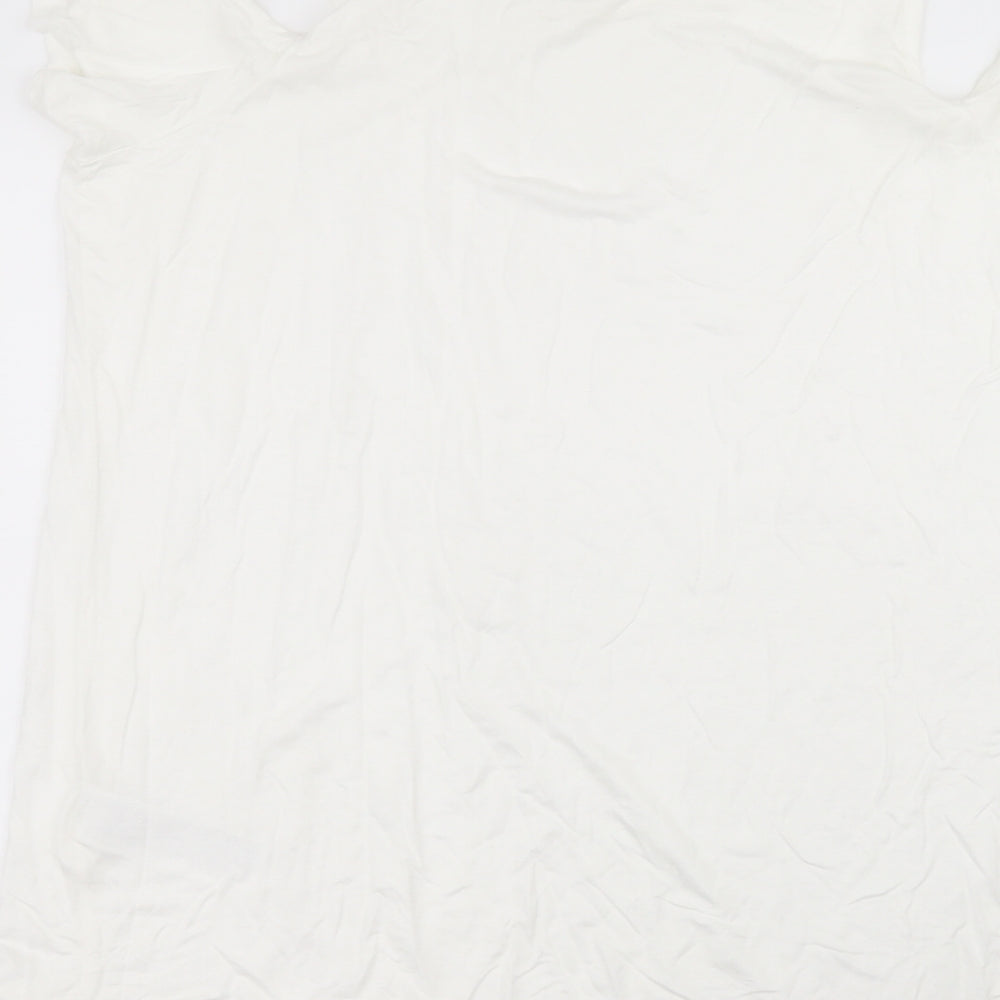 capsule Womens White Viscose Basic T-Shirt Size 18 Round Neck