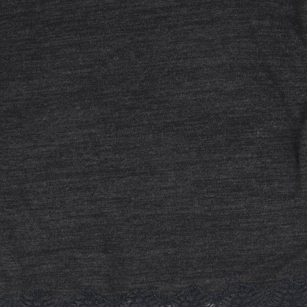 F&F Womens Black Polyester Basic T-Shirt Size 12 Round Neck