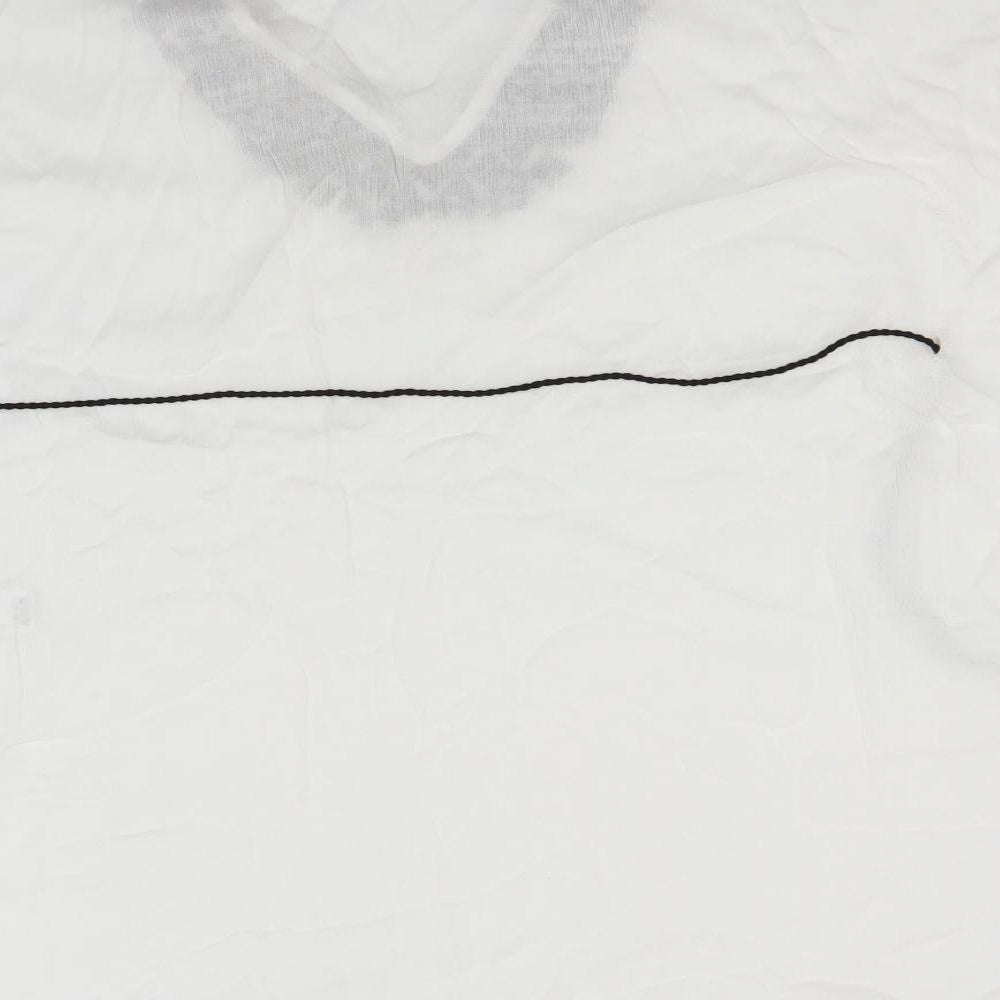 Papaya Womens White Viscose Basic T-Shirt Size S Round Neck