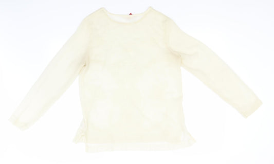 Matalan Womens Beige Polyester Basic Blouse Size 12 Round Neck