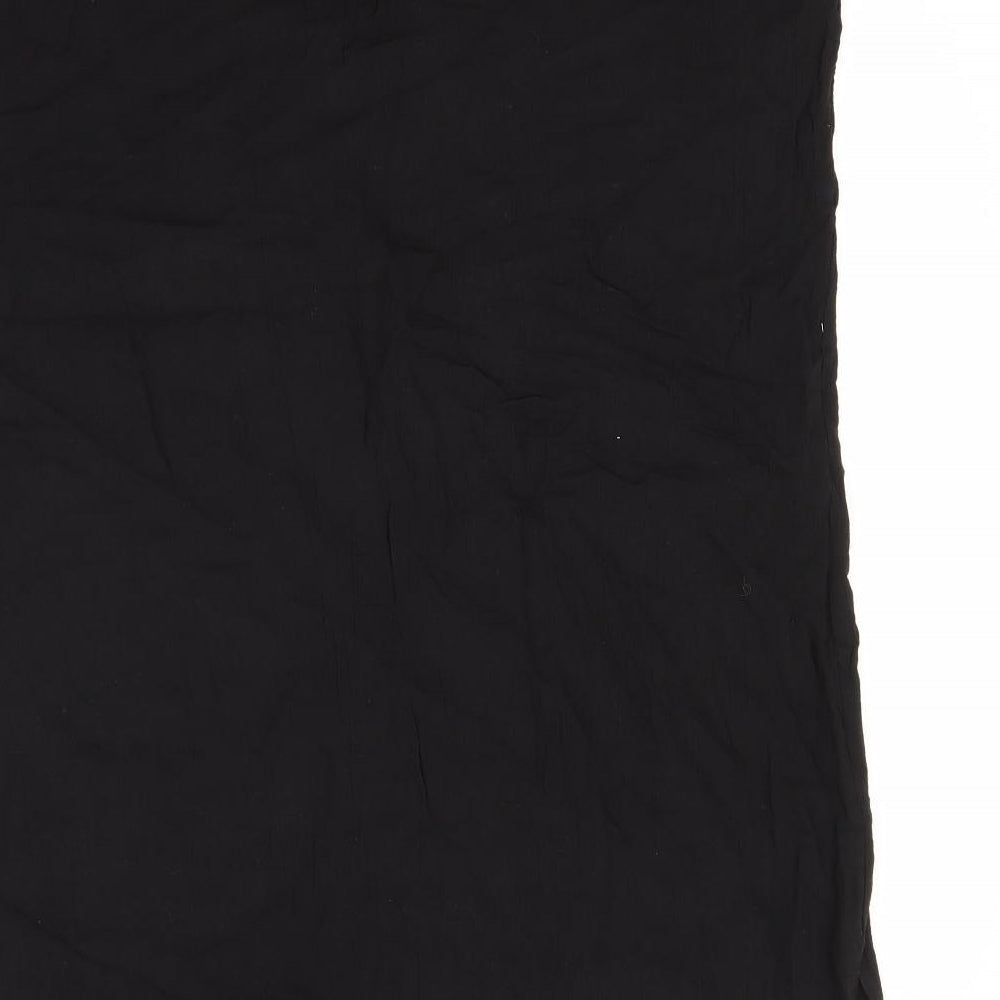 Papaya Womens Black Viscose Basic T-Shirt Size S V-Neck