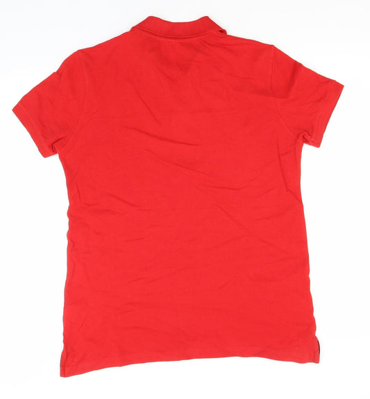 Preworn Mens Red Cotton Polo Collared