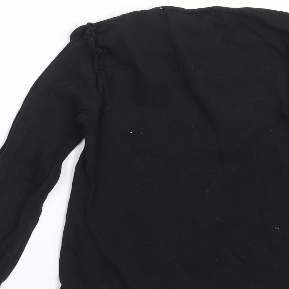 Disney Girls Black 100% Cotton Basic T-Shirt Size 8 Years Round Neck - Minnie Mouse