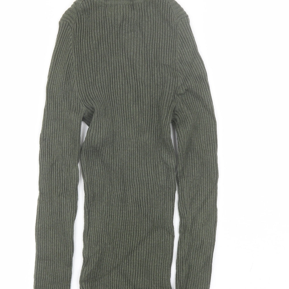 Primark Womens Green High Neck Viscose Pullover Jumper Size 2XS