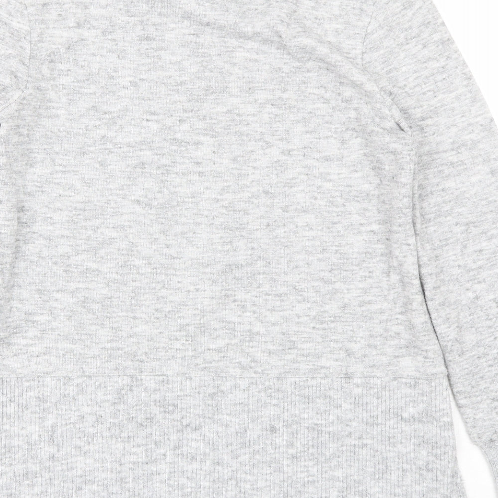 George Womens Grey Round Neck Polyester Pullover Jumper Size S