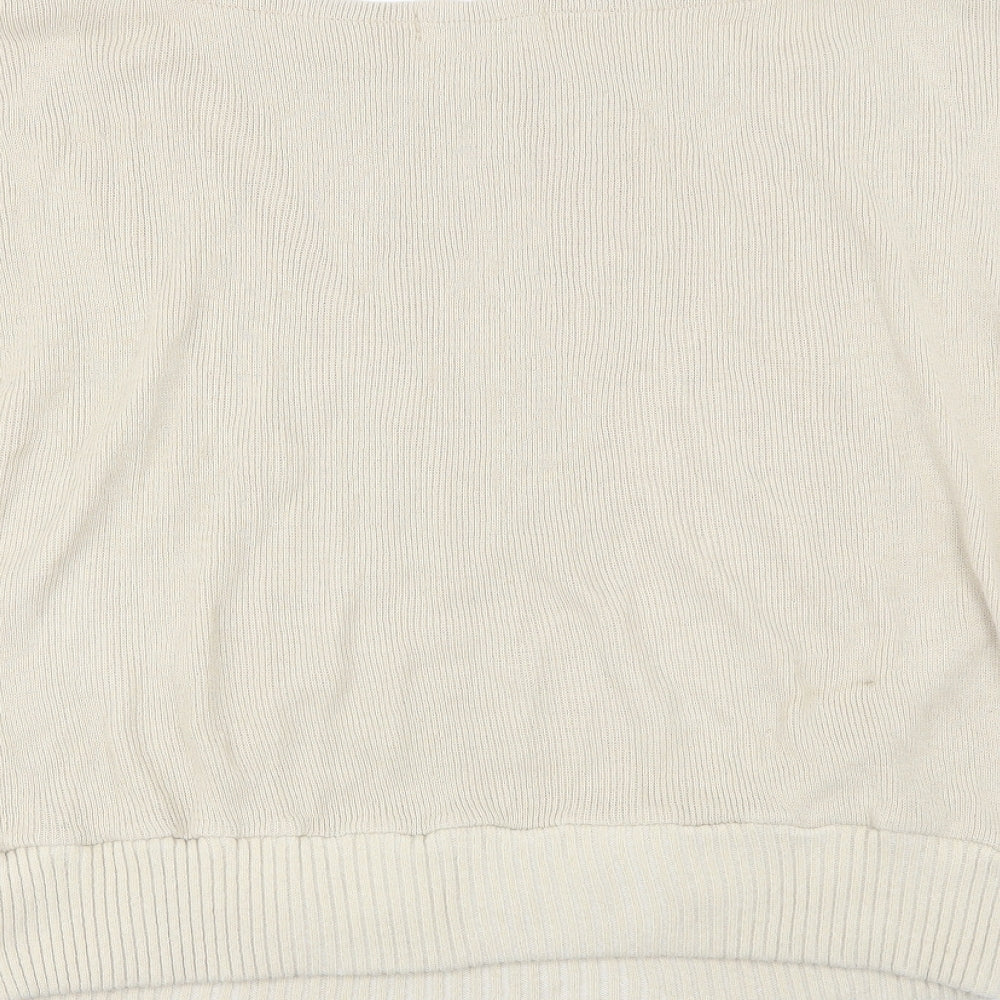 Womens UK Size M Femme Luxe Beige Pullover Jumper
