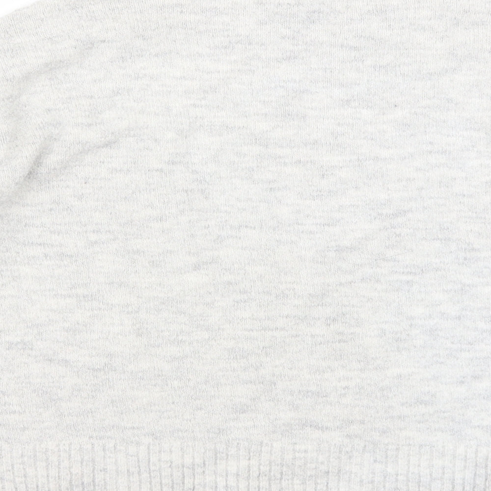 Primark Womens Grey Round Neck Acrylic Pullover Jumper Size 2XS