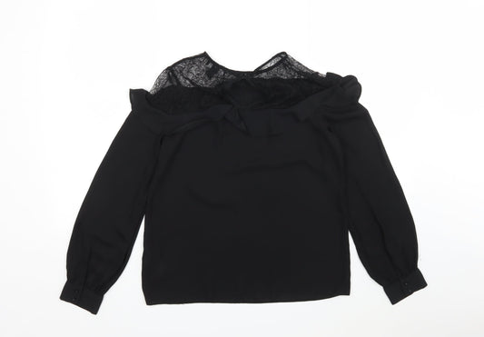 Womens UK Size 8 New Look Black Basic Blouse
