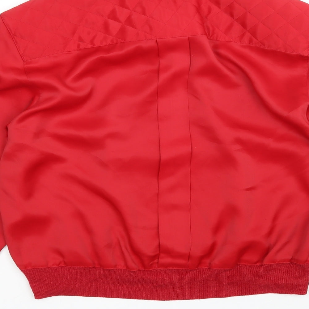 Reldan Womens Red Polyester Basic Blouse Size 10 Collared