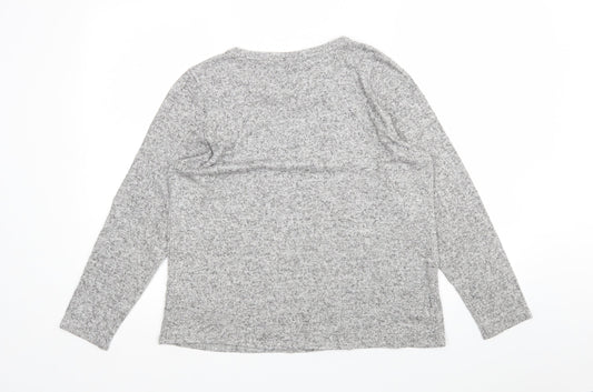 George Womens Grey Round Neck Viscose Pullover Jumper Size 14