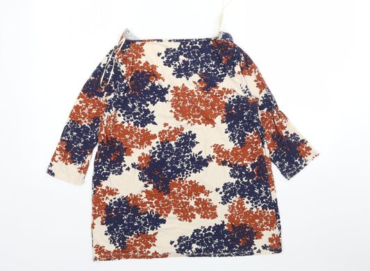 George Womens Multicoloured Floral Viscose Basic T-Shirt Size 10 Round Neck