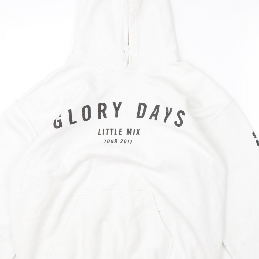 Mens UK Size M Gildan White Pullover Hoodie