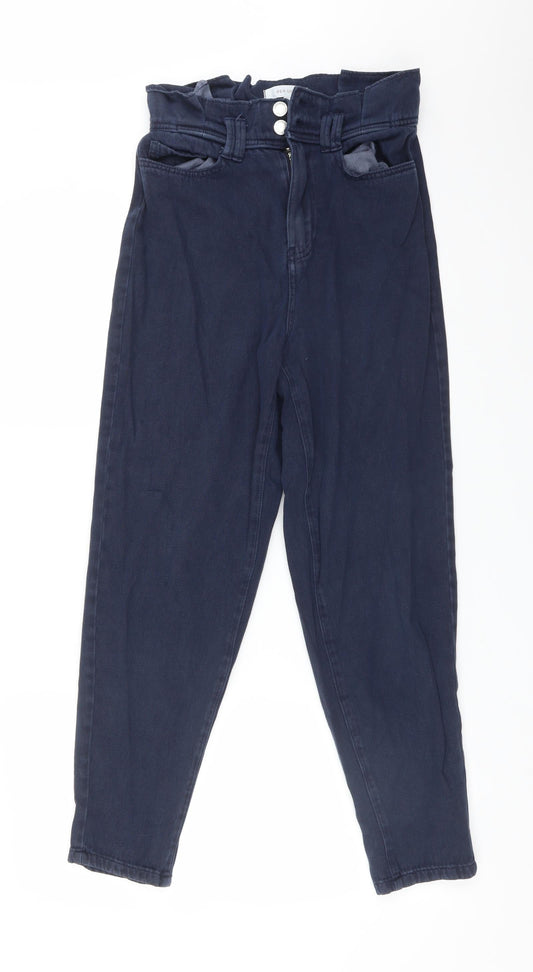 Additional front view of Per Una women’s blue cotton straight jeans, size UK 6, 28-inch leg regular