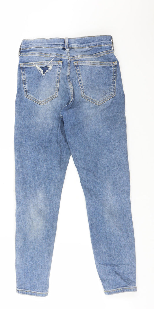 Topshop Womens Blue Cotton Skinny Jeans Size 26 L28 in Regular