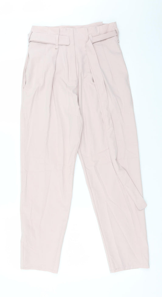 Womens UK Size S Boohoo Regular Fit Carrot Pink Trousers