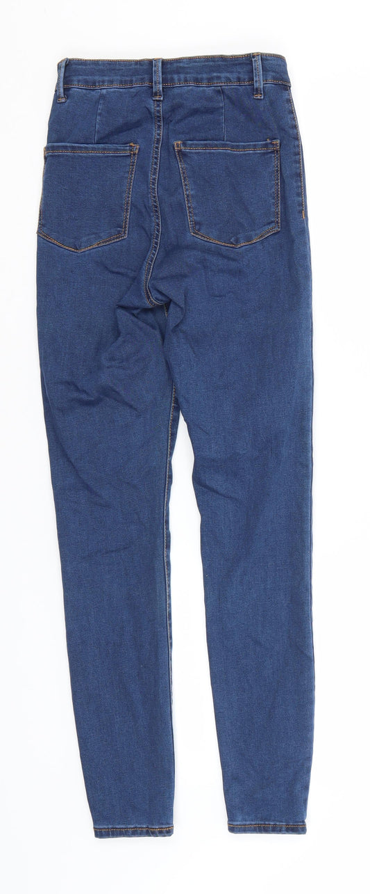 Denim & Co. Womens Blue Cotton Straight Jeans Size 6 L28 in Regular